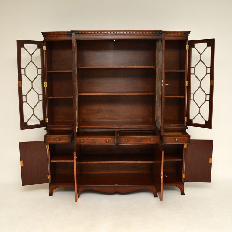 Antique Breakfront Bookcase For Sale at 1stDibs