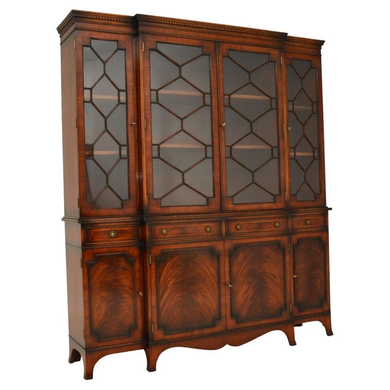 Antique Breakfront Bookcase For Sale at 1stDibs