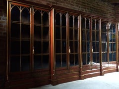 Antique Breakfront Bookcase Large Japanned Lacquered George III, 19th Century