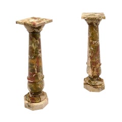 Antique Breccia Pontifica Marble Columns, Italian, Circa 1910
