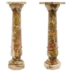 Antique Breccia Pontifica Marble Columns, Italian, Circa 1910