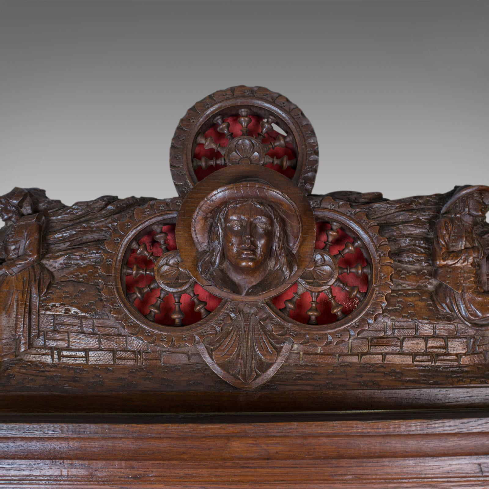 Breton Cabinet, Carved French Sideboard, Oak, Late 19th Century, circa 1880 In Good Condition For Sale In Hele, Devon, GB