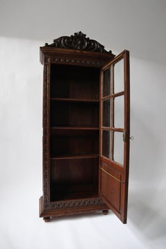 Antique Breton Chestnut Display Cabinet, France, circa 1880