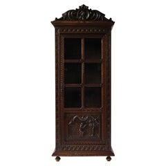 Antique Breton Chestnut Display Cabinet, France, circa 1880