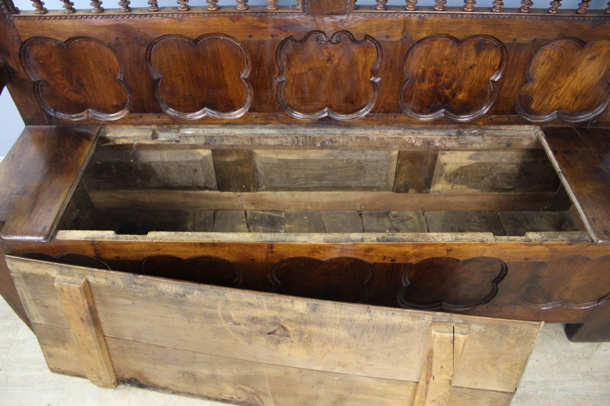 Antique Breton Walnut Bench 4