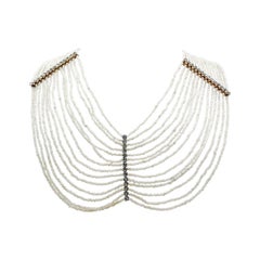 Antique Bridal Glass & Paste Festoon Necklace 1880s