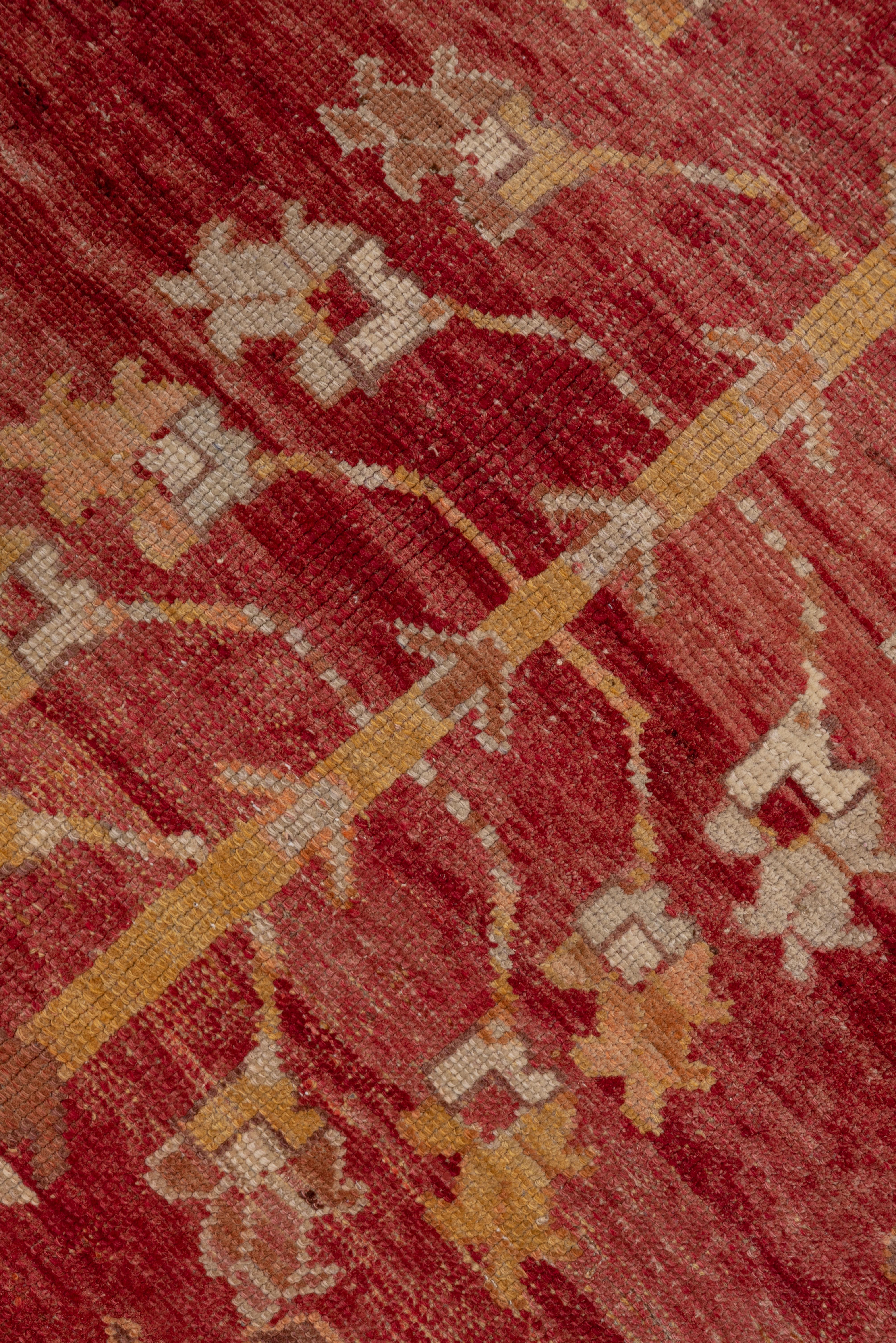Hand-Knotted Antique Bright Oushak Rug, circa 1920s For Sale