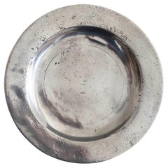 Antique Brightly Polished Pewter Plate, English, C.1800