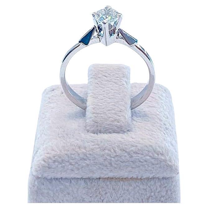 Bague solitaire ancienne en or avec diamants taille brillant