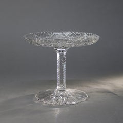 Antique Brilliant Cut Glass Cake Pedestal Platter with Daisy Pattern C1890