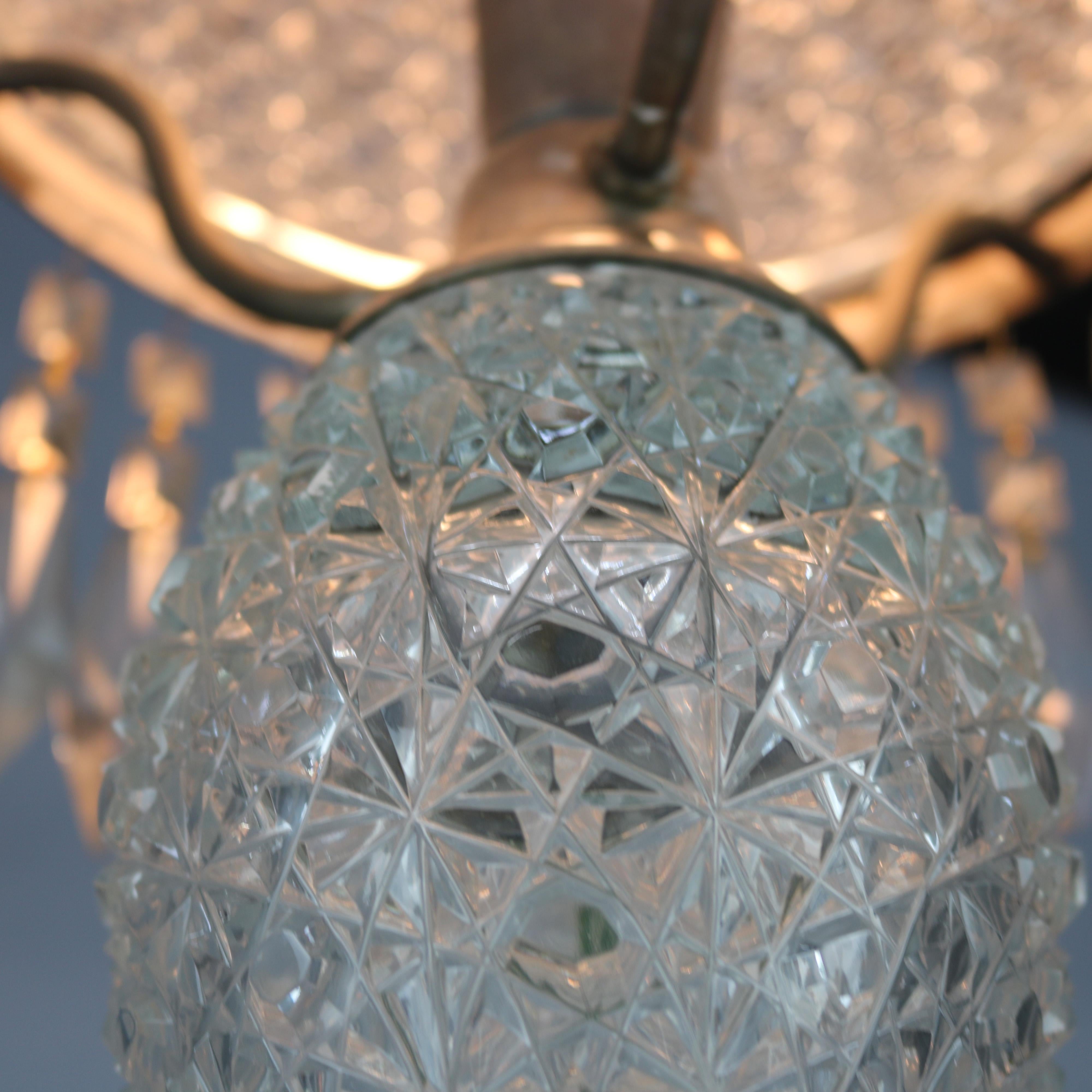 Cast Antique Brilliant Cut Glass Mushroom Parlor Lamp, circa 1920