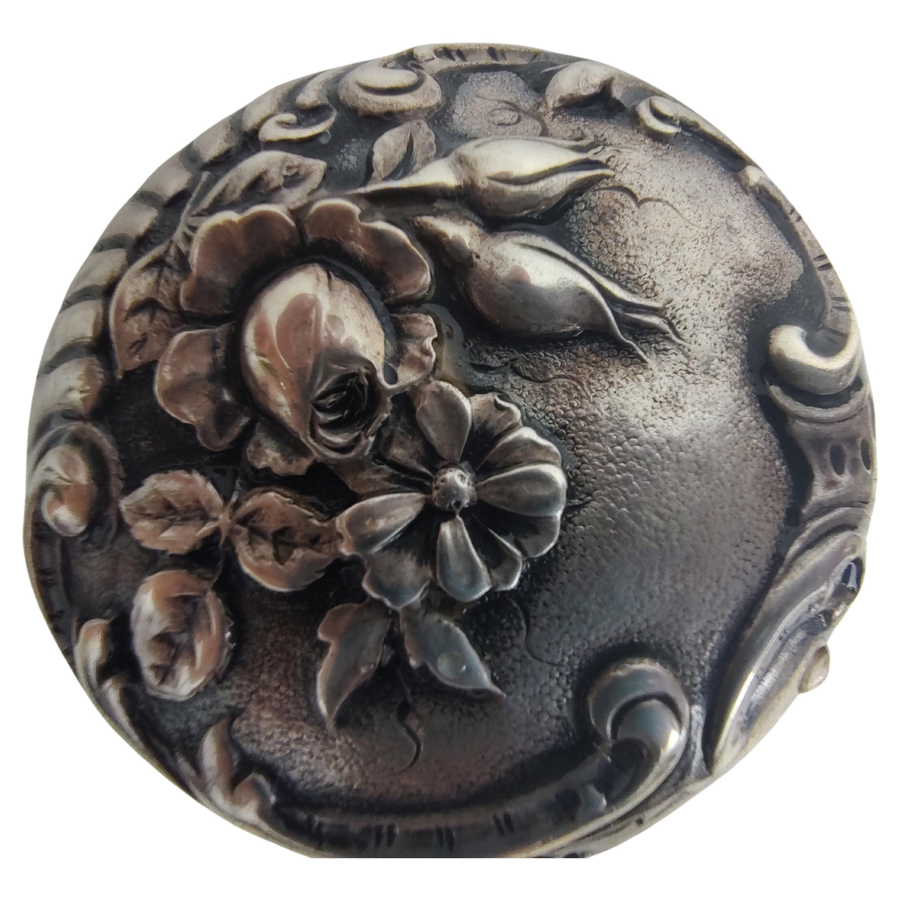 Édouardien Flacon de parfum ancien en verre taillé brillant avec bouchon supérieur en argent sterling en vente