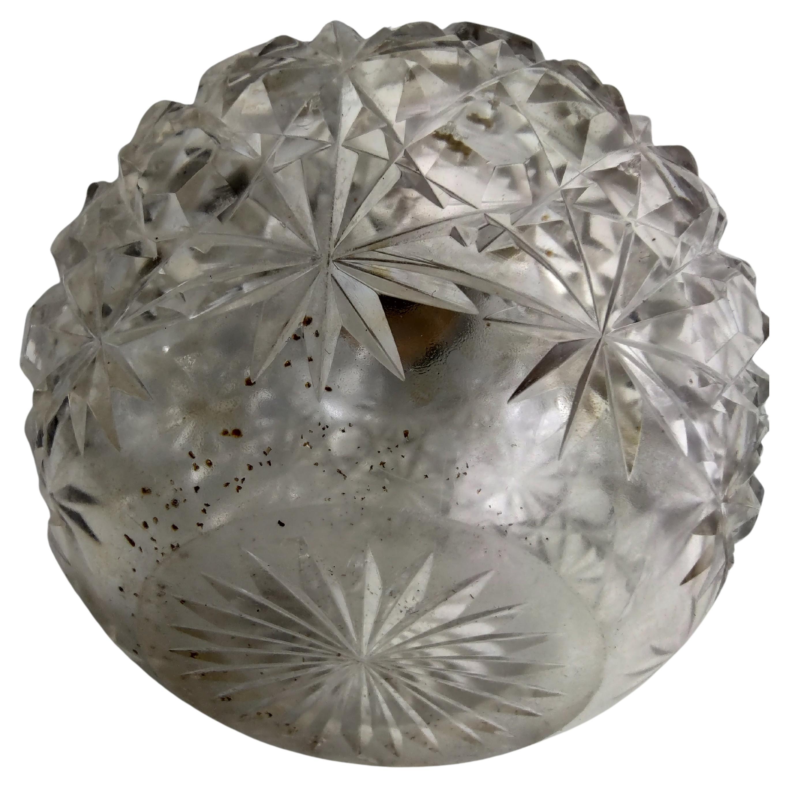 Antike antike Parfümflasche aus Brillantschliffglas mit Sterlingsilber-Platte CAP (Edwardian) im Angebot