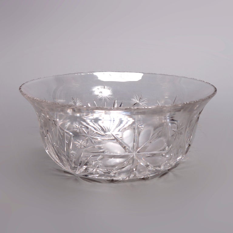 Antique Brilliant Cut Glass Serving Bowl th Century For Sale At 1stdibs
