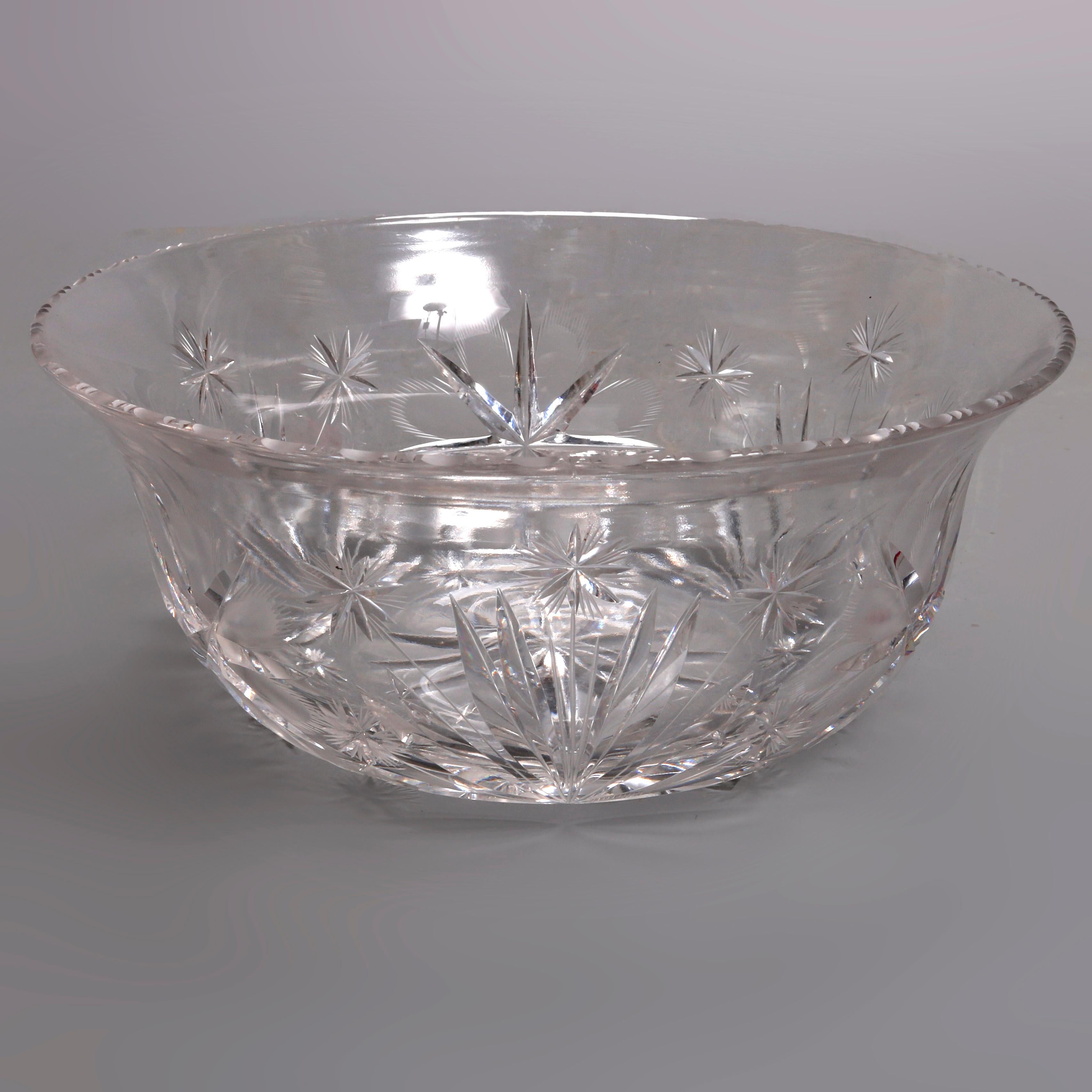 Antike Servierschale aus Brillantschliff-Glas, 20. Jahrhundert (amerikanisch)