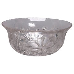 Antique Brilliant Cut Glass Serving Bowl, 20th Century