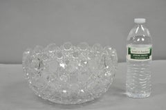 Antiguo cristal tallado brillante Victoriano Diente de sierra Pesado Frutero de caramelo de 10 pulgadas