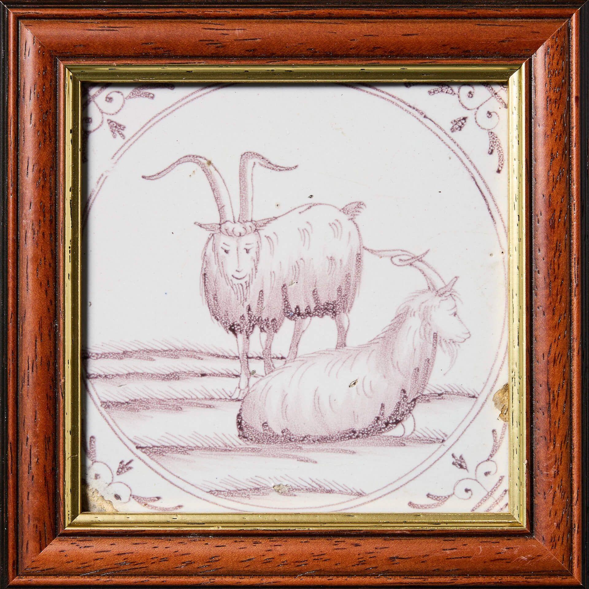 Georgien Antique Bristol Delft Manganese Tile Ex Mobbs Collectional en vente