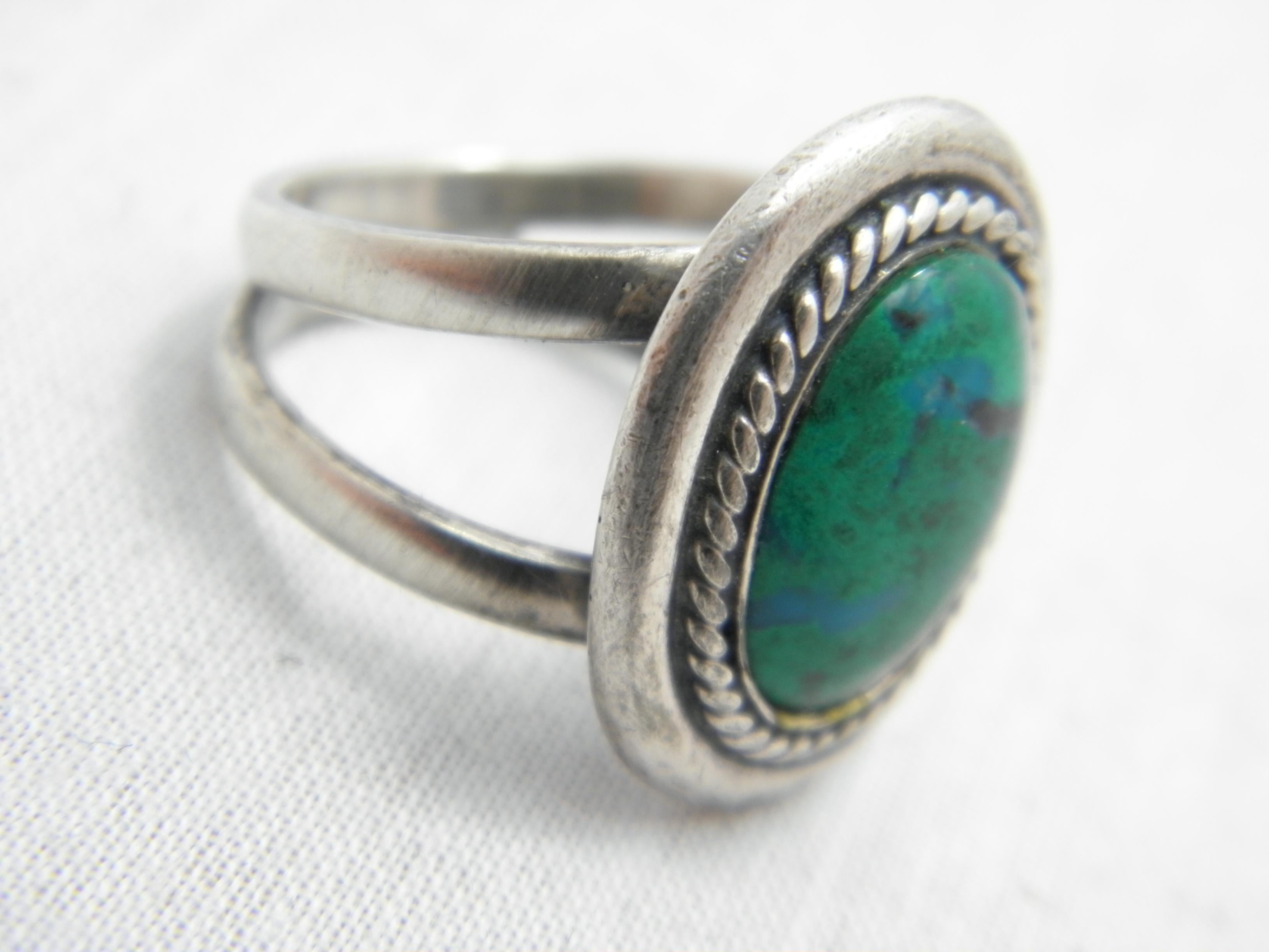 Antique Britannia Silver Turquoise Signet Ring Size O 1/2 7.5 950 Purity Edward For Sale 4