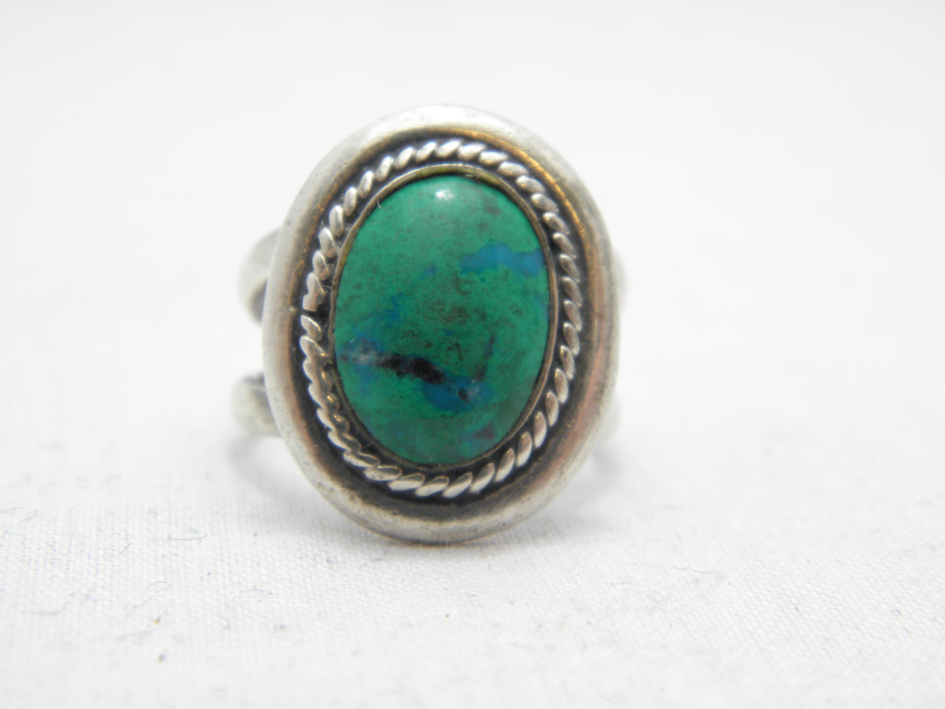 Oval Cut Antique Britannia Silver Turquoise Signet Ring Size O 1/2 7.5 950 Purity Edward For Sale