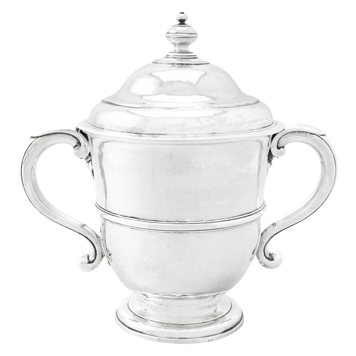 Antiker Britannia Standard Silberbecher mit Deckel und Deckel