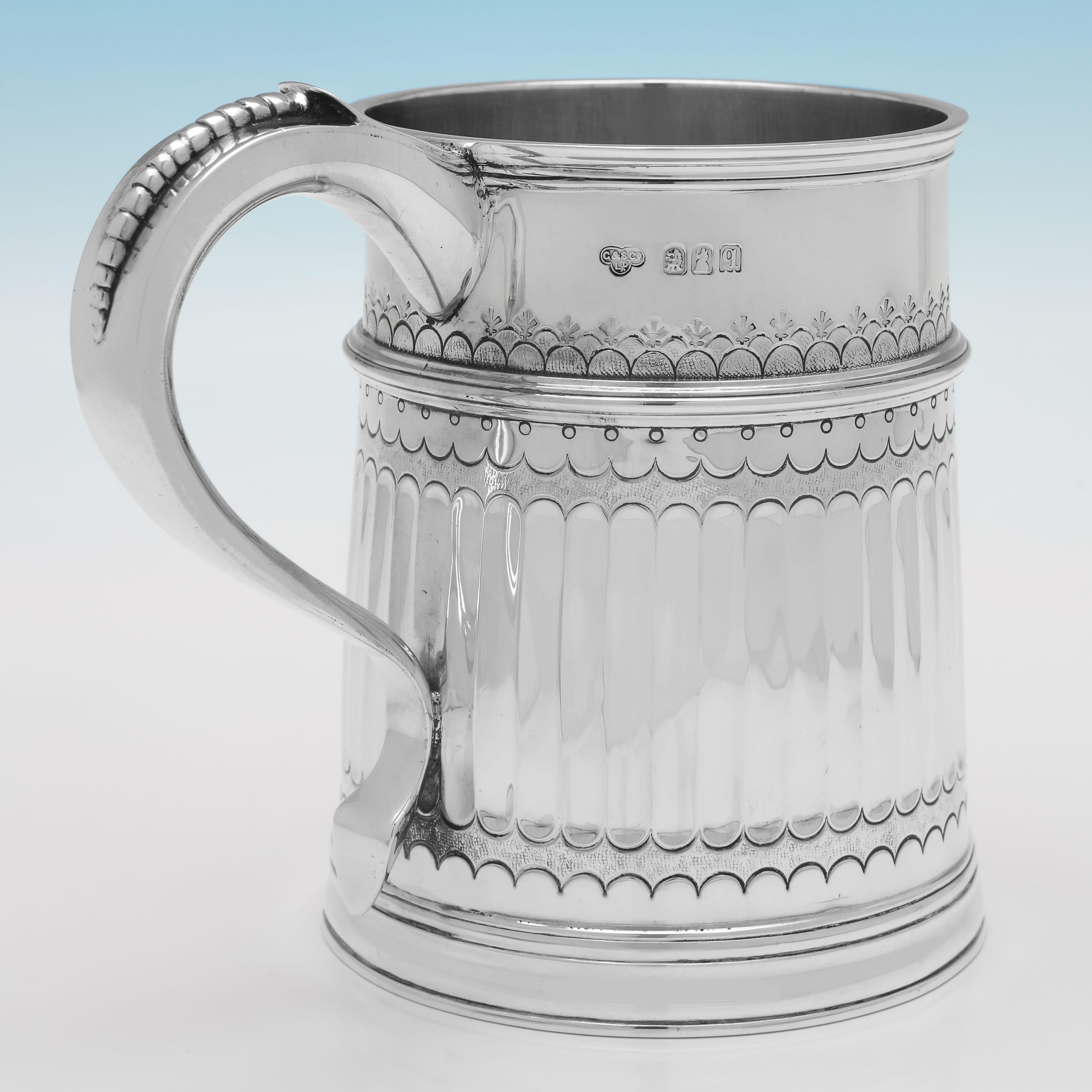 Taza de plata antigua Britannia Standard - Copia del diseño de la Reina Anne - Fabricada en 1910 Inglés