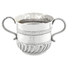 Récipient en argent ancien William III Britannia Standard