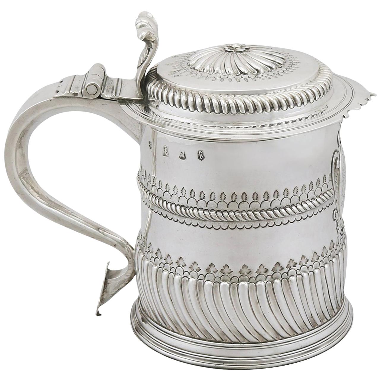 Antique Britannia Standard Silver Quart Tankard