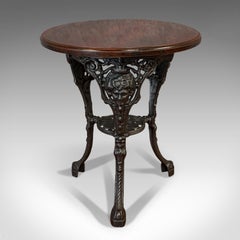 Antique Britannia Table, English, Cast Iron, Beech, Outdoor, Garden, circa 1900