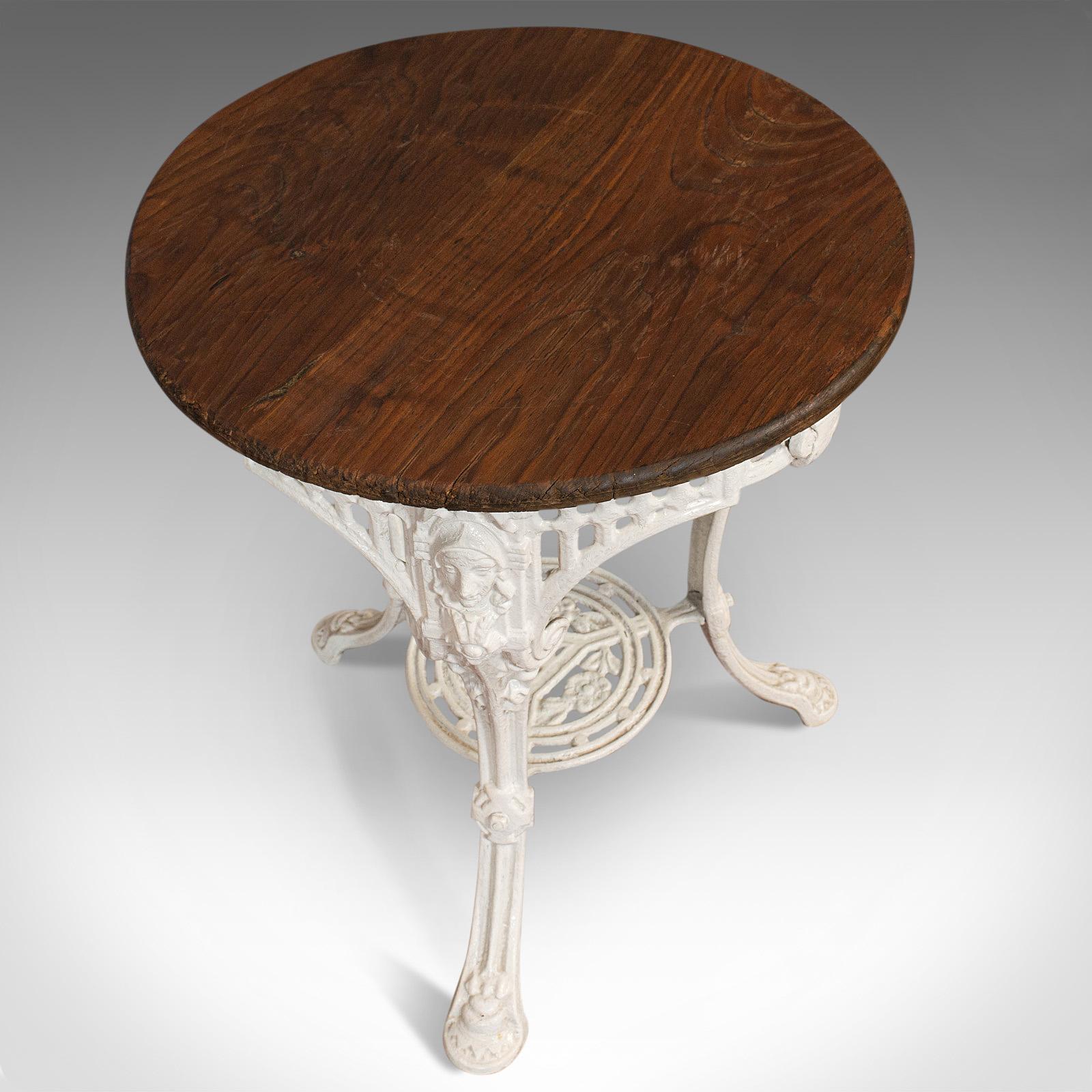 Antique Britannia Table, English, Cast Iron, Cedar, Garden, Outdoor, Victorian 2