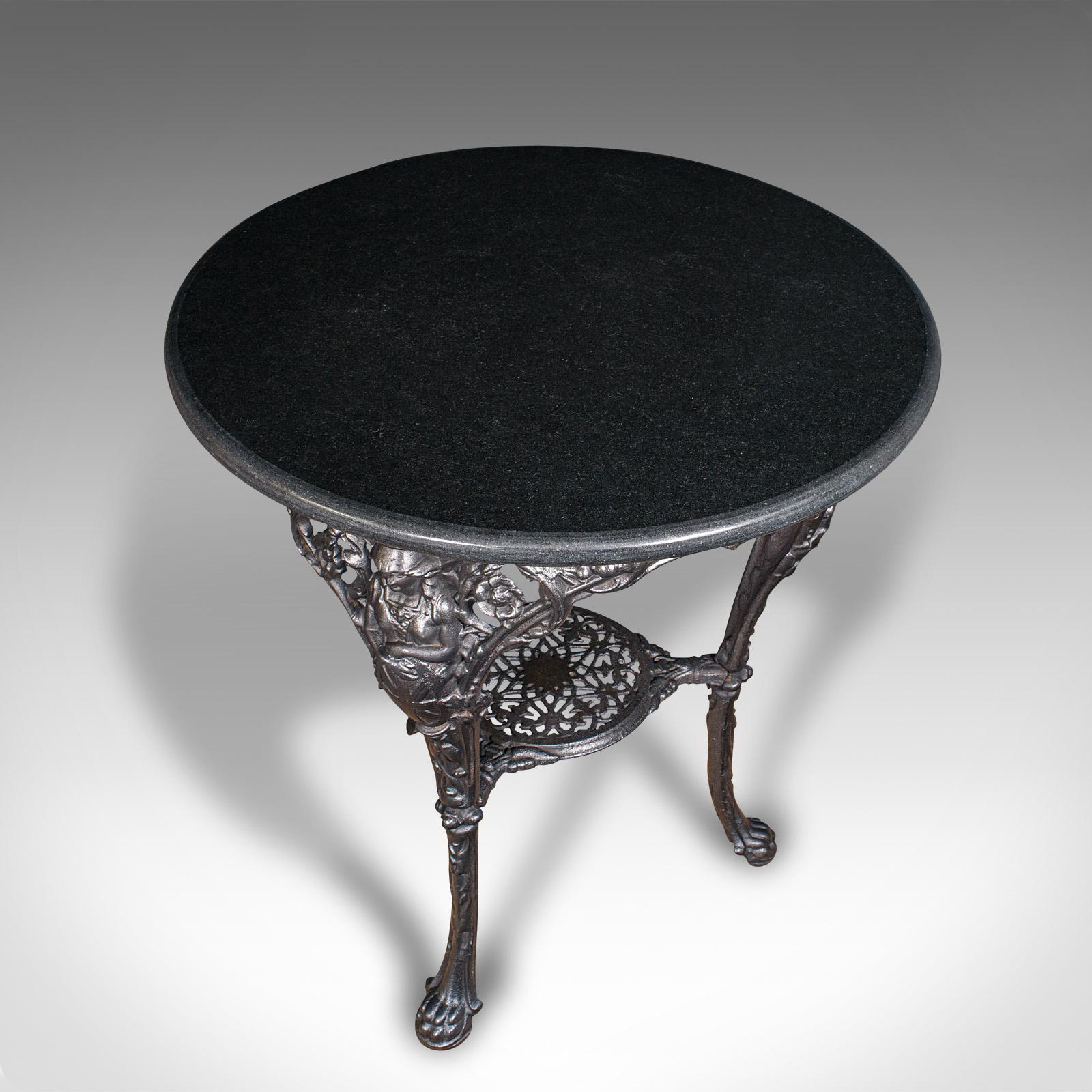 Antique Britannia Table, English, Cast Iron, Marble, Wine, Side, Victorian, 1850 In Good Condition For Sale In Hele, Devon, GB