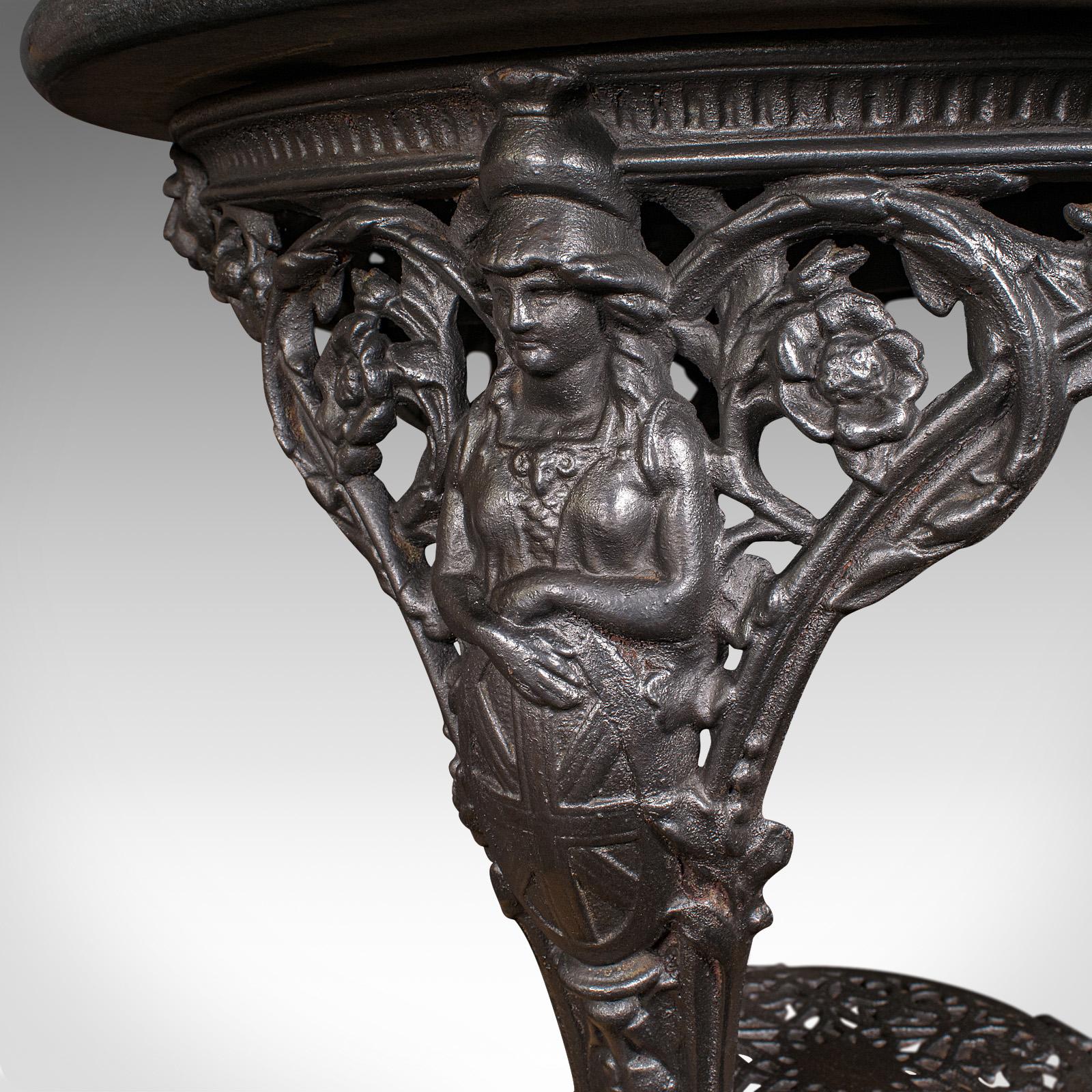 19th Century Antique Britannia Table, English, Cast Iron, Marble, Wine, Side, Victorian, 1850 For Sale