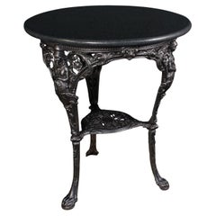 Antiker Britannia-Tisch, englisch, Gusseisen, Marmor, Wein, Beistelltisch, viktorianisch, 1850