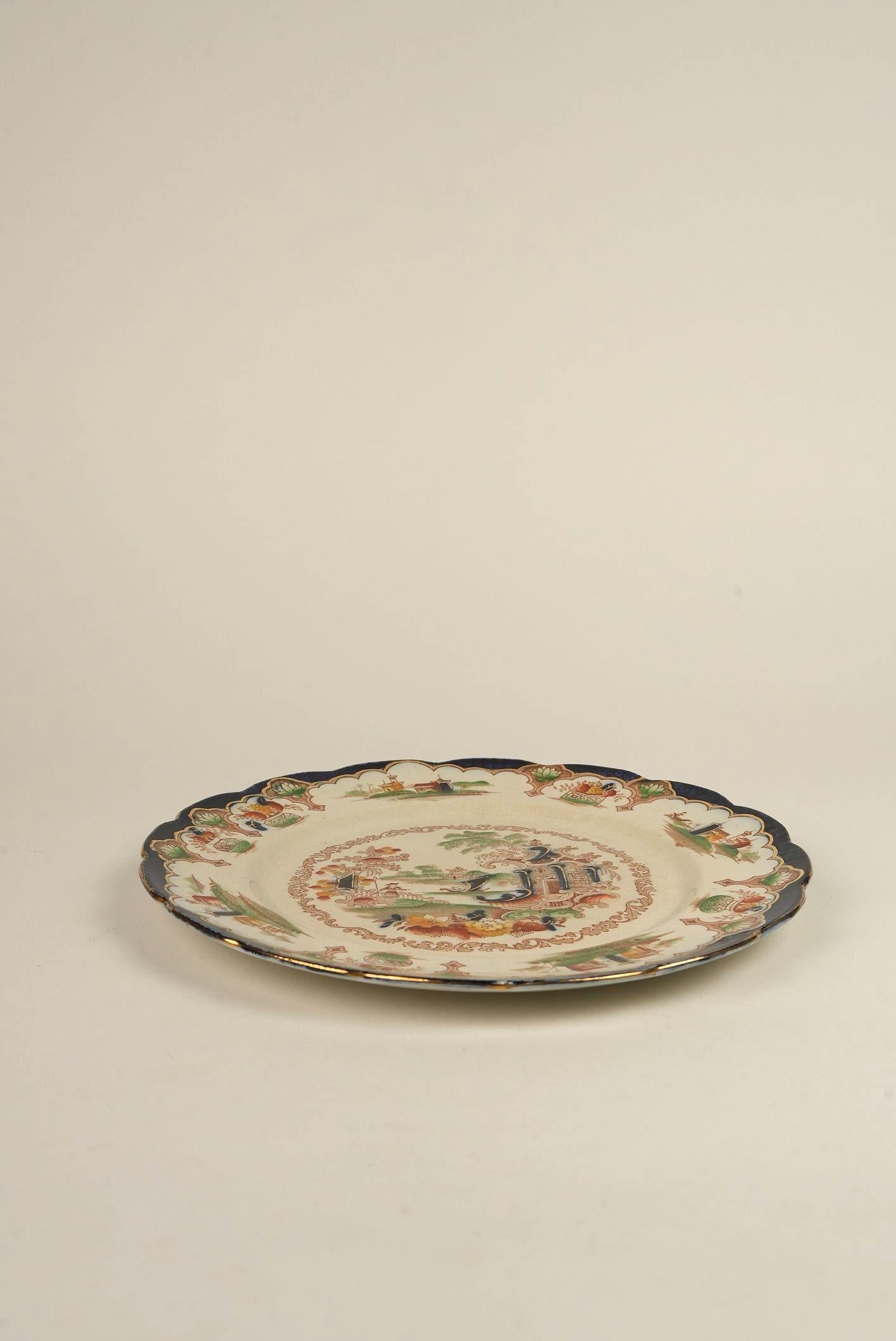 19th Century Antique British Anchor Pottery ‘Japan’ Pattern Plate (Circa 1890) For Sale
