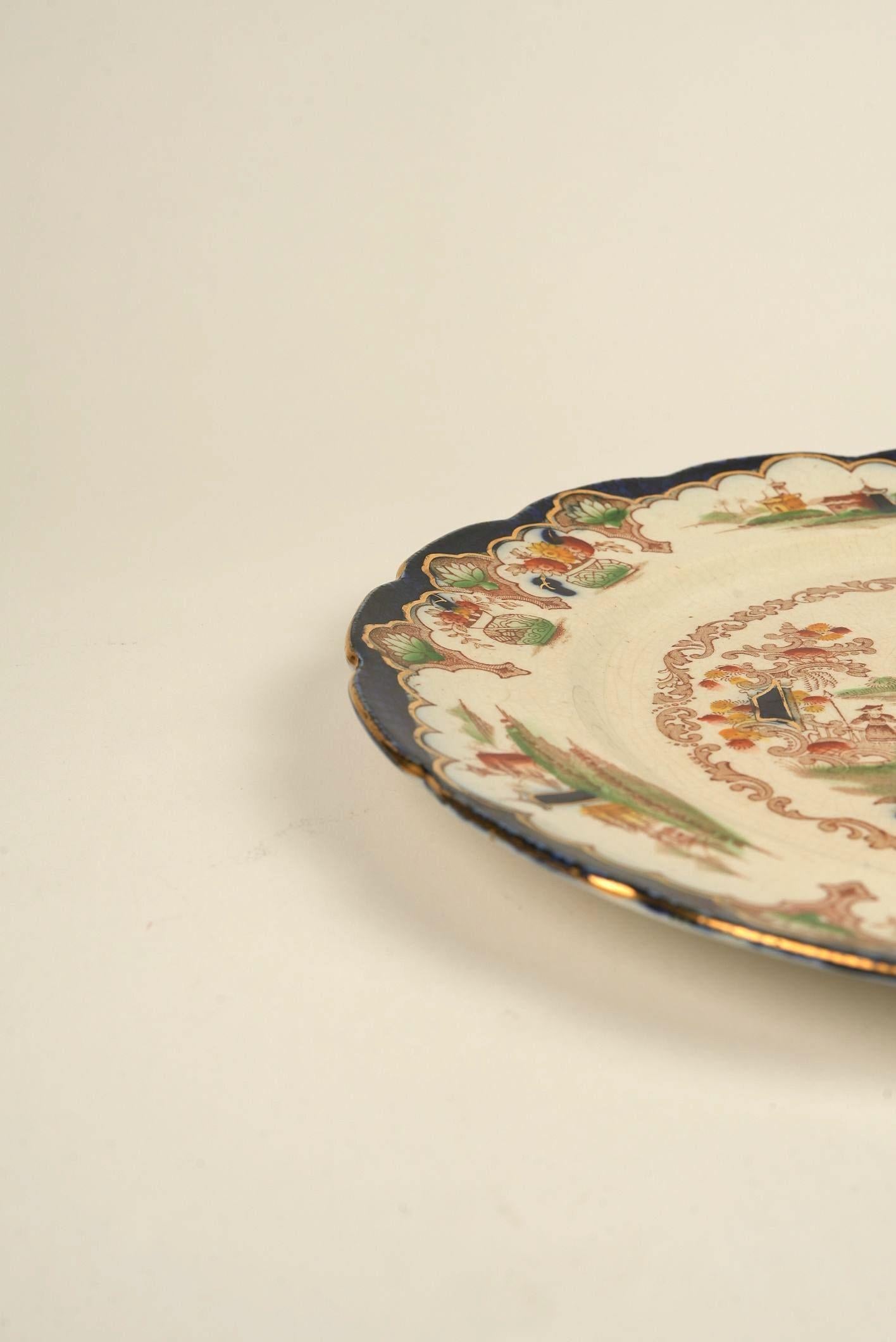 Ironstone Antique British Anchor Pottery ‘Japan’ Pattern Plate (Circa 1890) For Sale