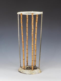 Antique British Artis Bamboo & Cast Iron Umbrella Stick-stand