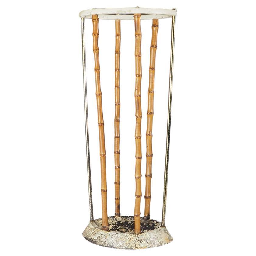 Antique British Artis Bamboo & Cast Iron Umbrella Stick-stand