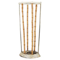 Antique British Artis Bamboo & Cast Iron Umbrella Stick-stand