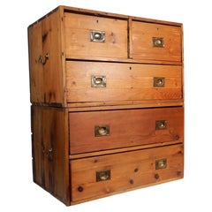 Antique British Campaigner Cabinet Chest of Drawers 1901