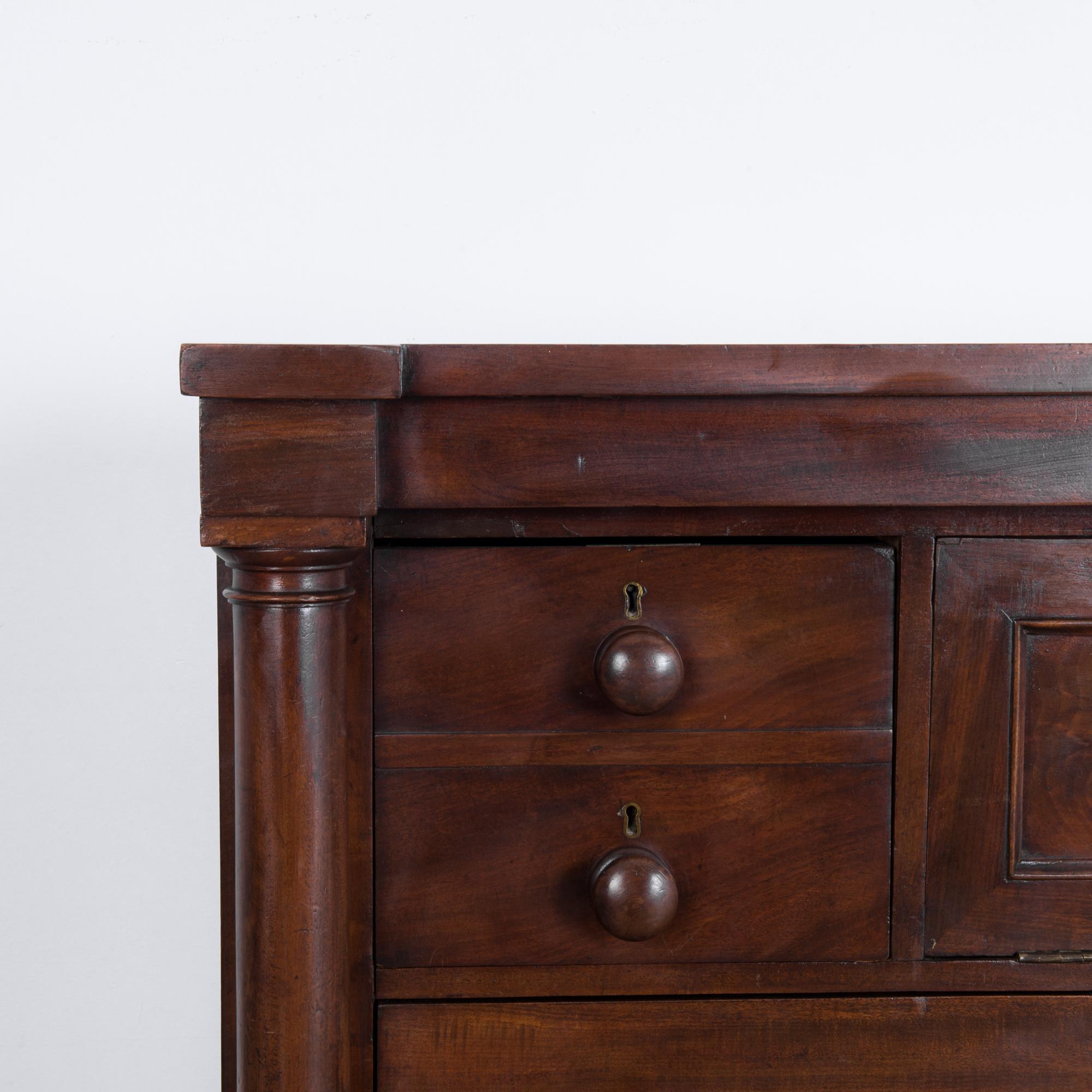 19th Century Antique British Chest of Drawers with Letter Compartment