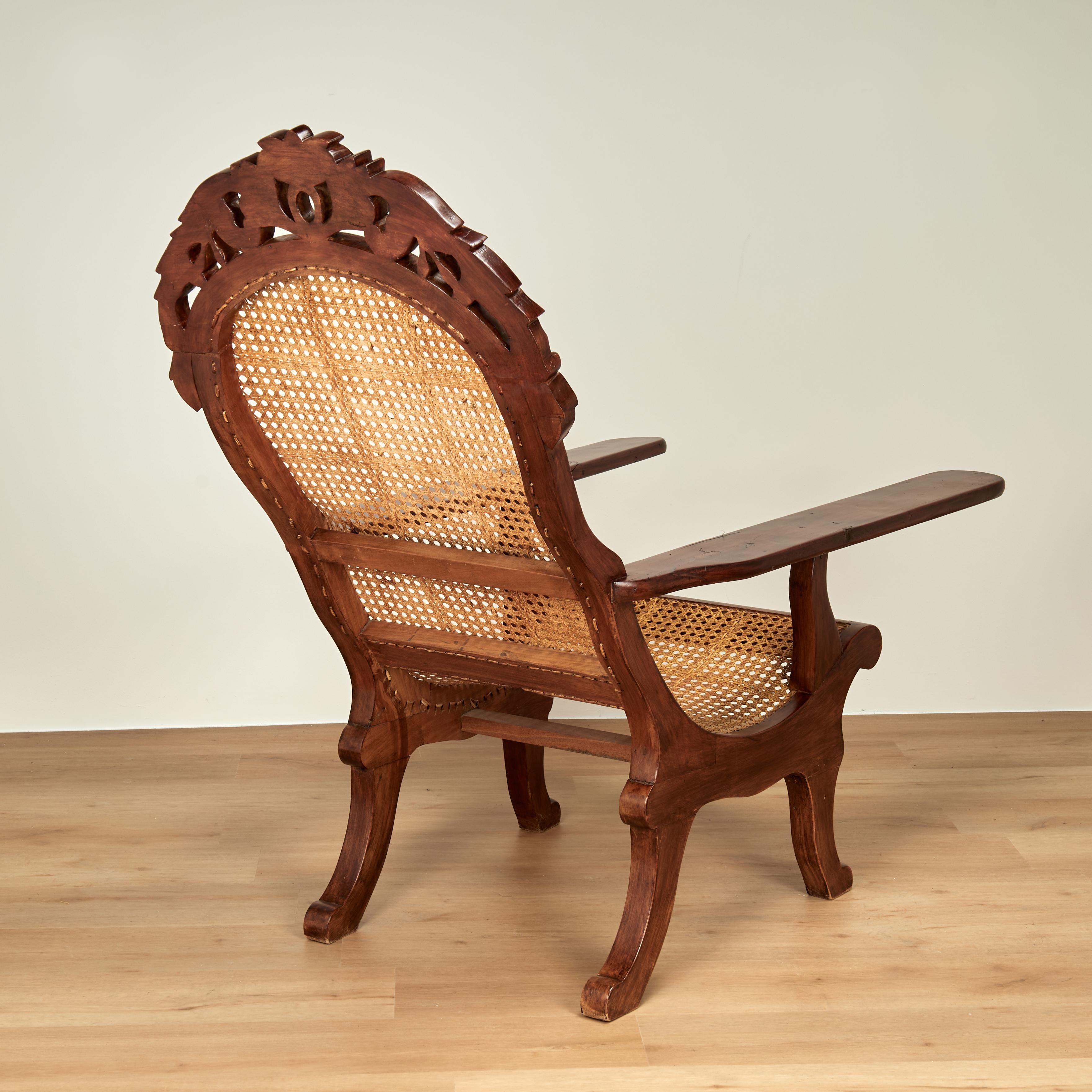 Antique British Colonial Anglo Indian Plantation Chair For Sale 7