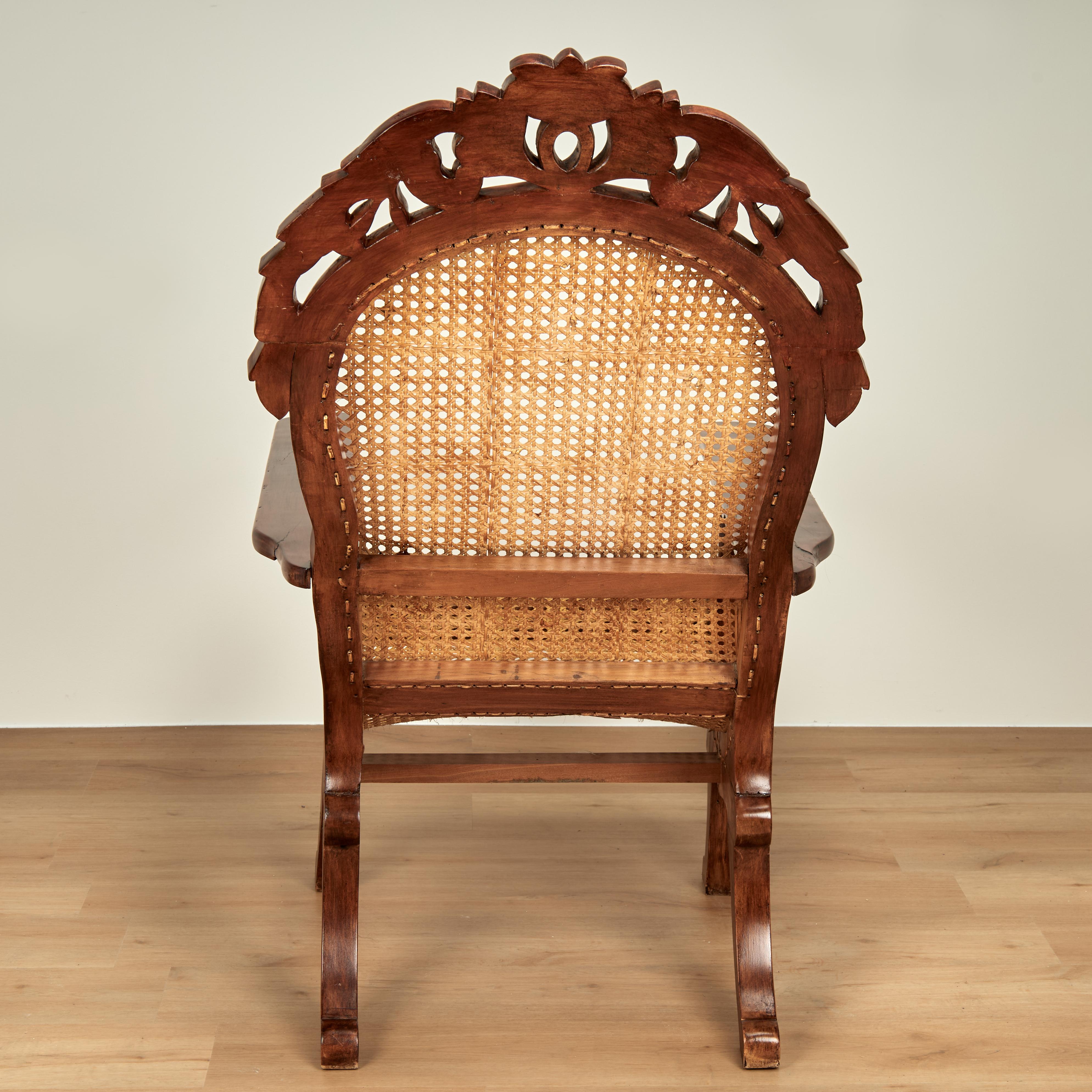 Antique British Colonial Anglo Indian Plantation Chair For Sale 8