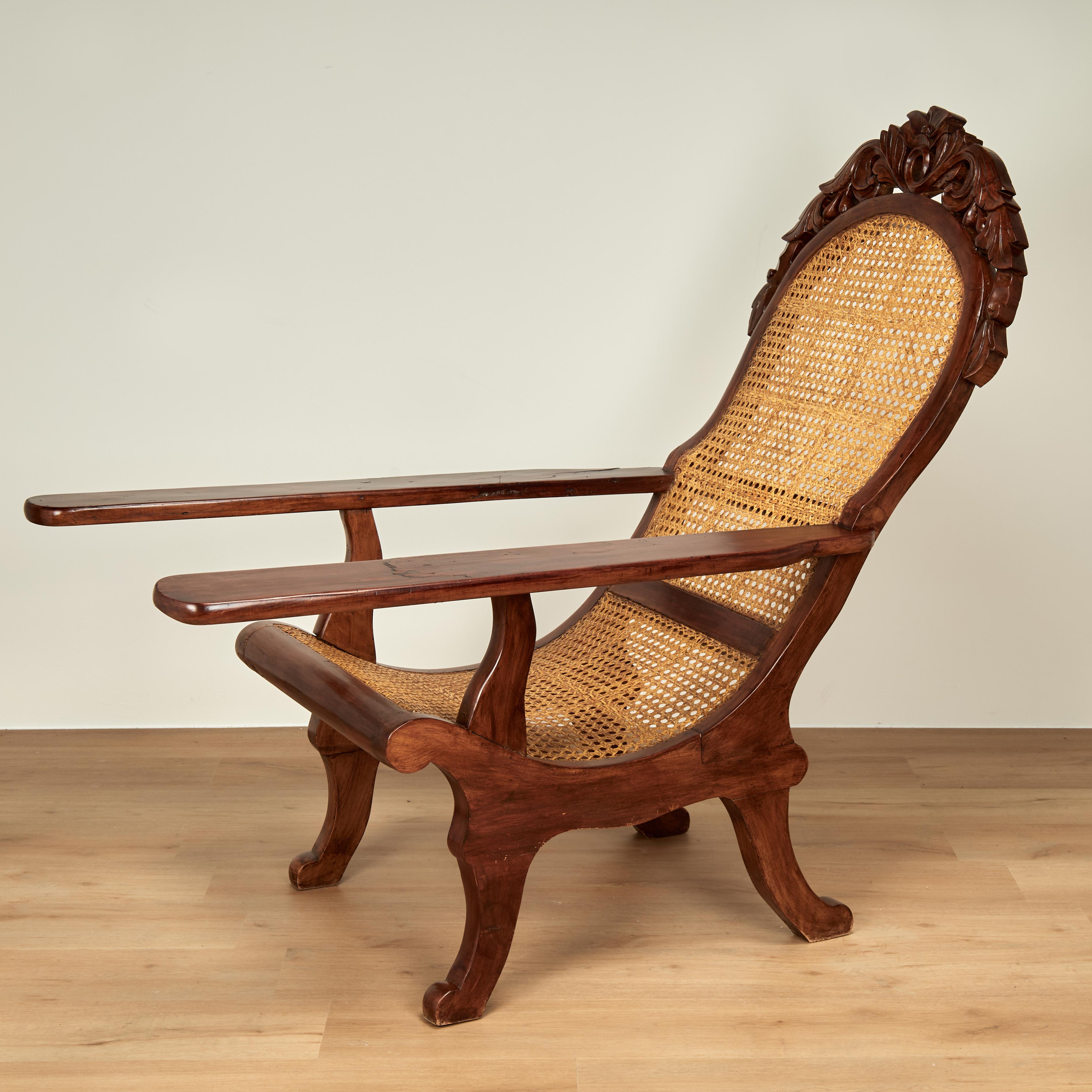 Anglo-Indian Antique British Colonial Anglo Indian Plantation Chair For Sale