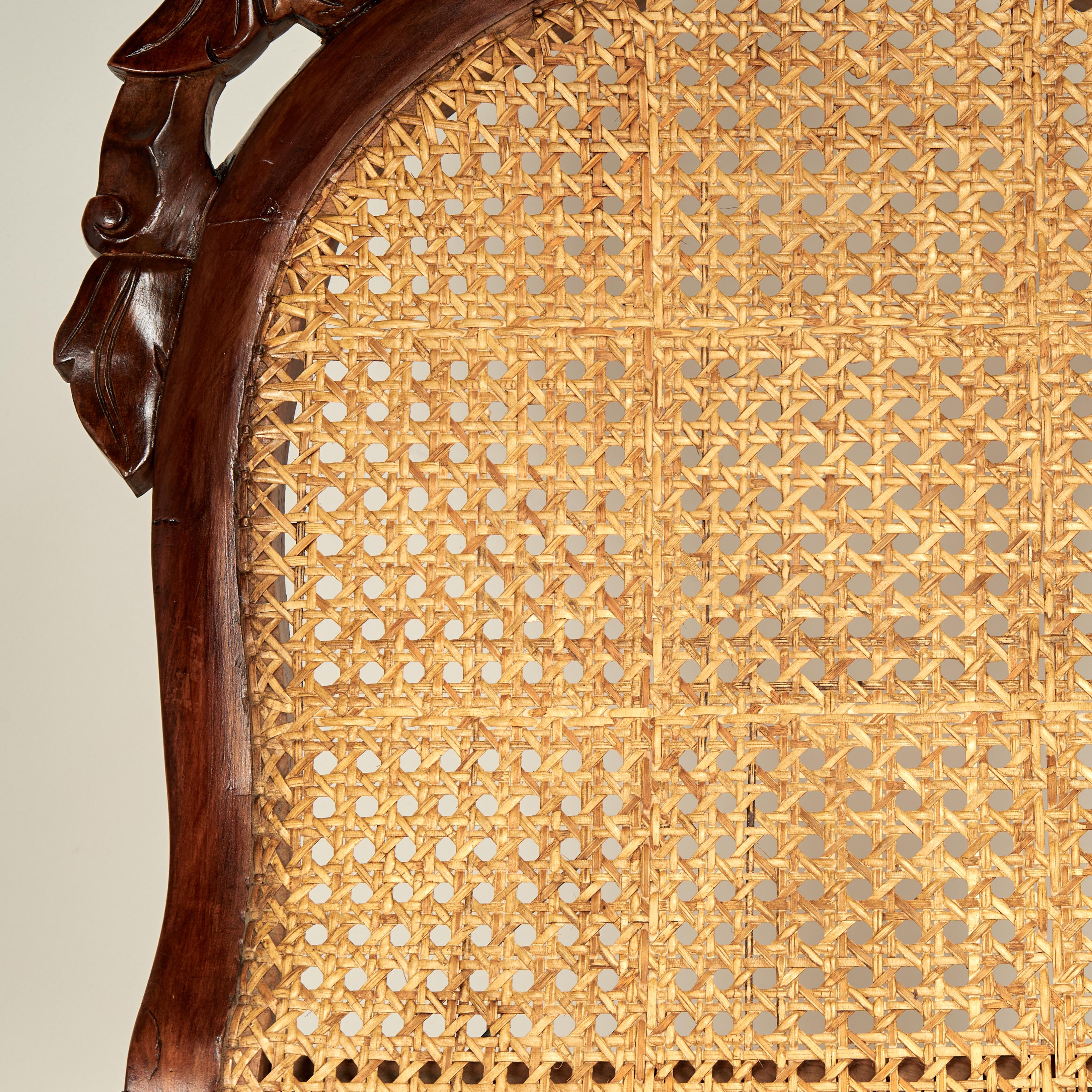 Cane Antique British Colonial Anglo Indian Plantation Chair For Sale