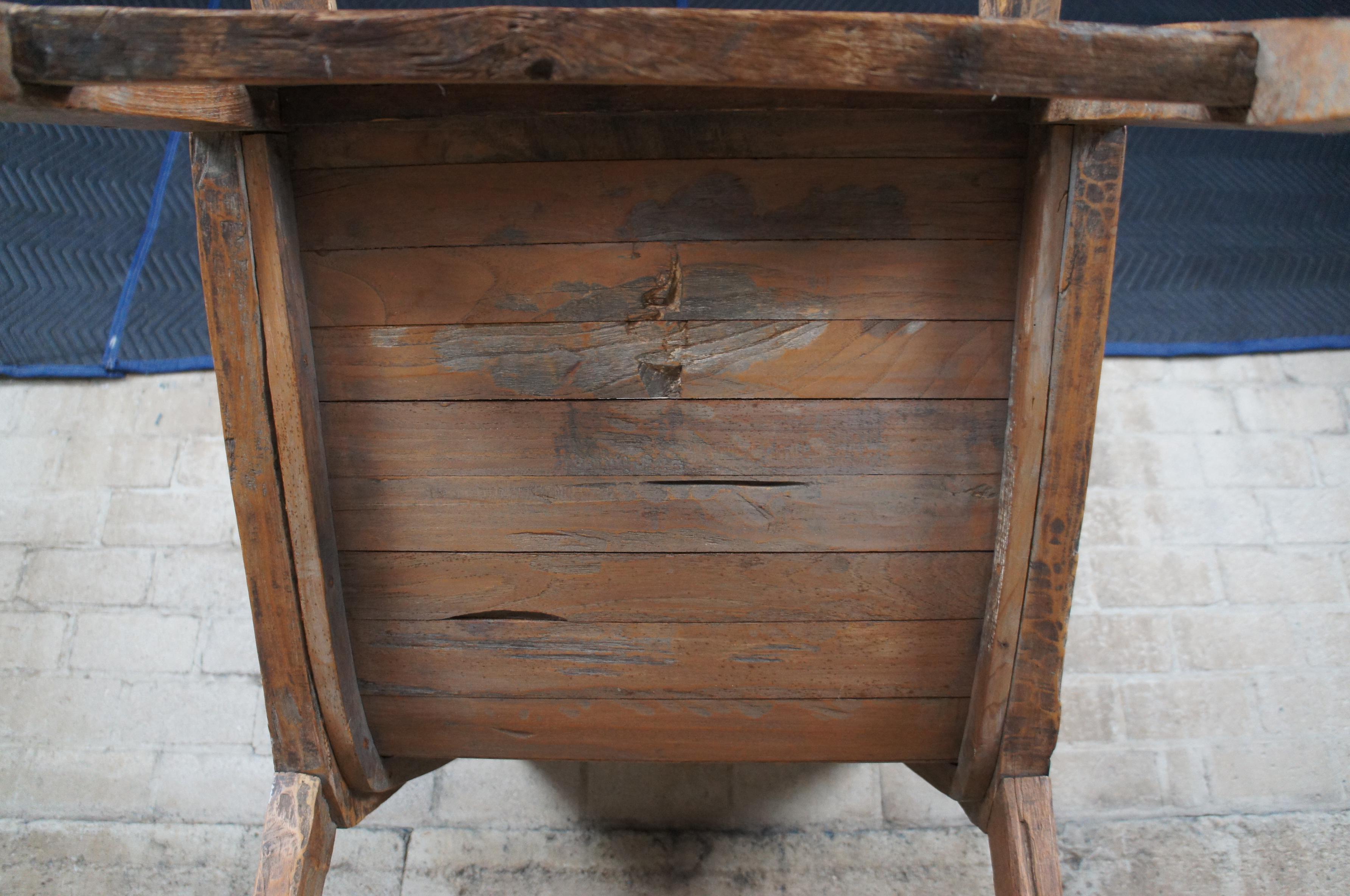 Antique British Colonial Anglo Indian Teak Distressed Plantation Armchair 5