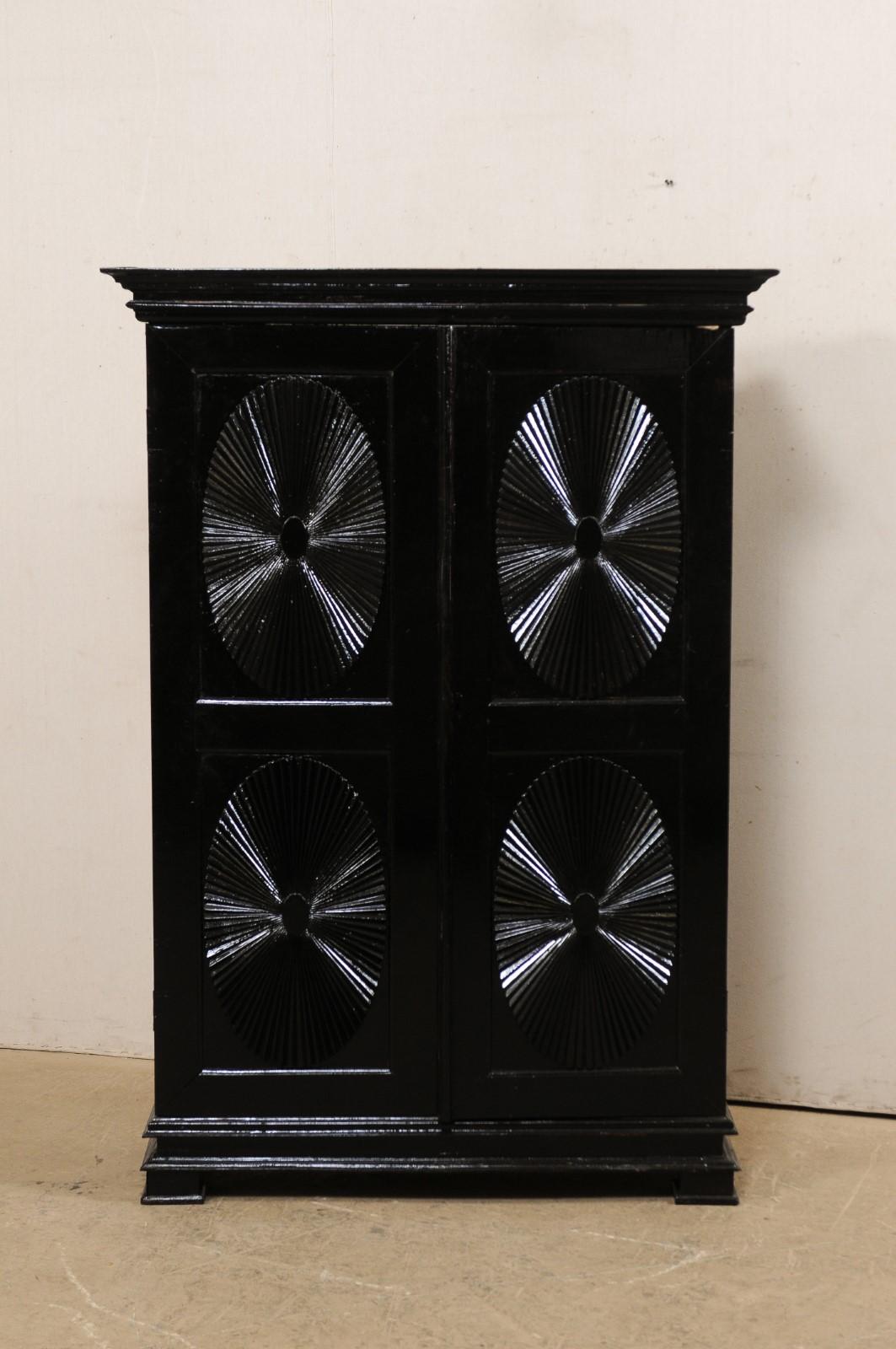 antique black armoire