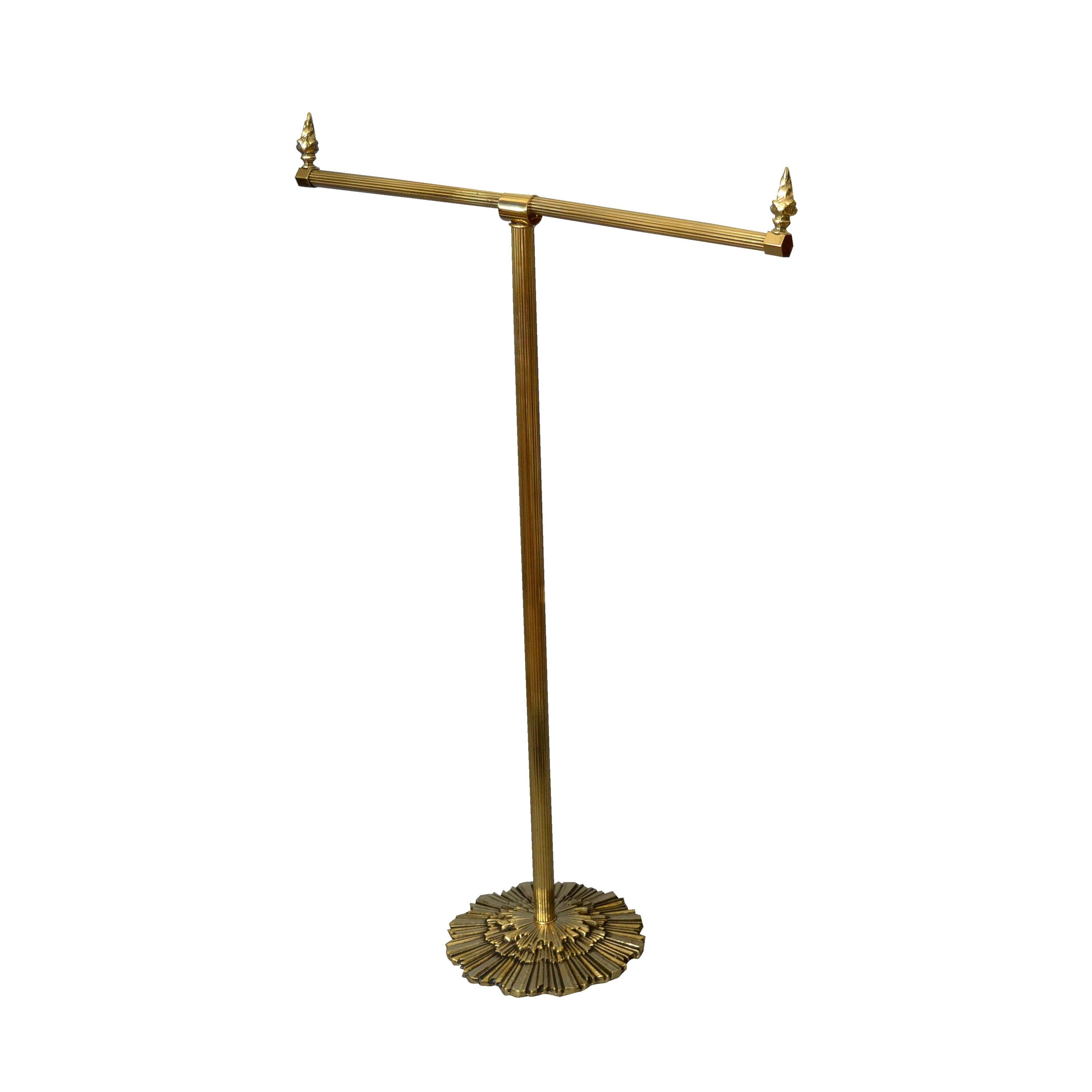 Antique British Colonial Bronze Pedestal Towel Rack, Stand Made in England
