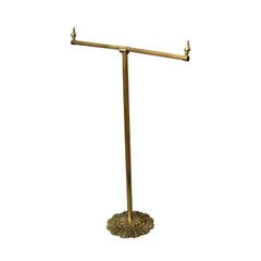 Antique British Colonial Bronze Pedestal Towel Rack, Stand Made in England