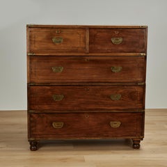 Antique British Colonial Campaign Chest of Drawers