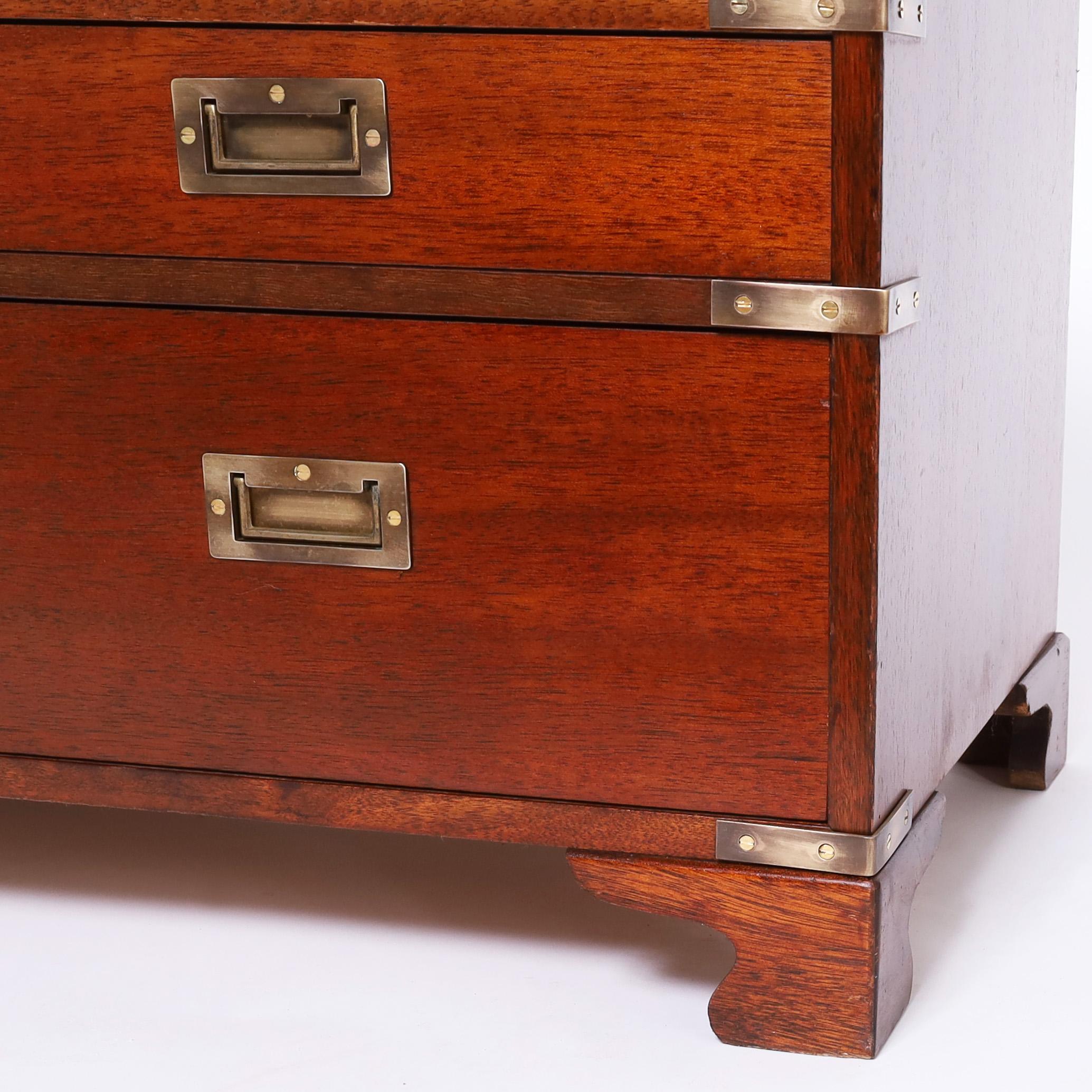 Antique British Colonial Campaign Chest of Drawers For Sale 1
